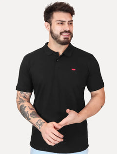 Polo Levis Masculina Housemark New Logo Flag Preta