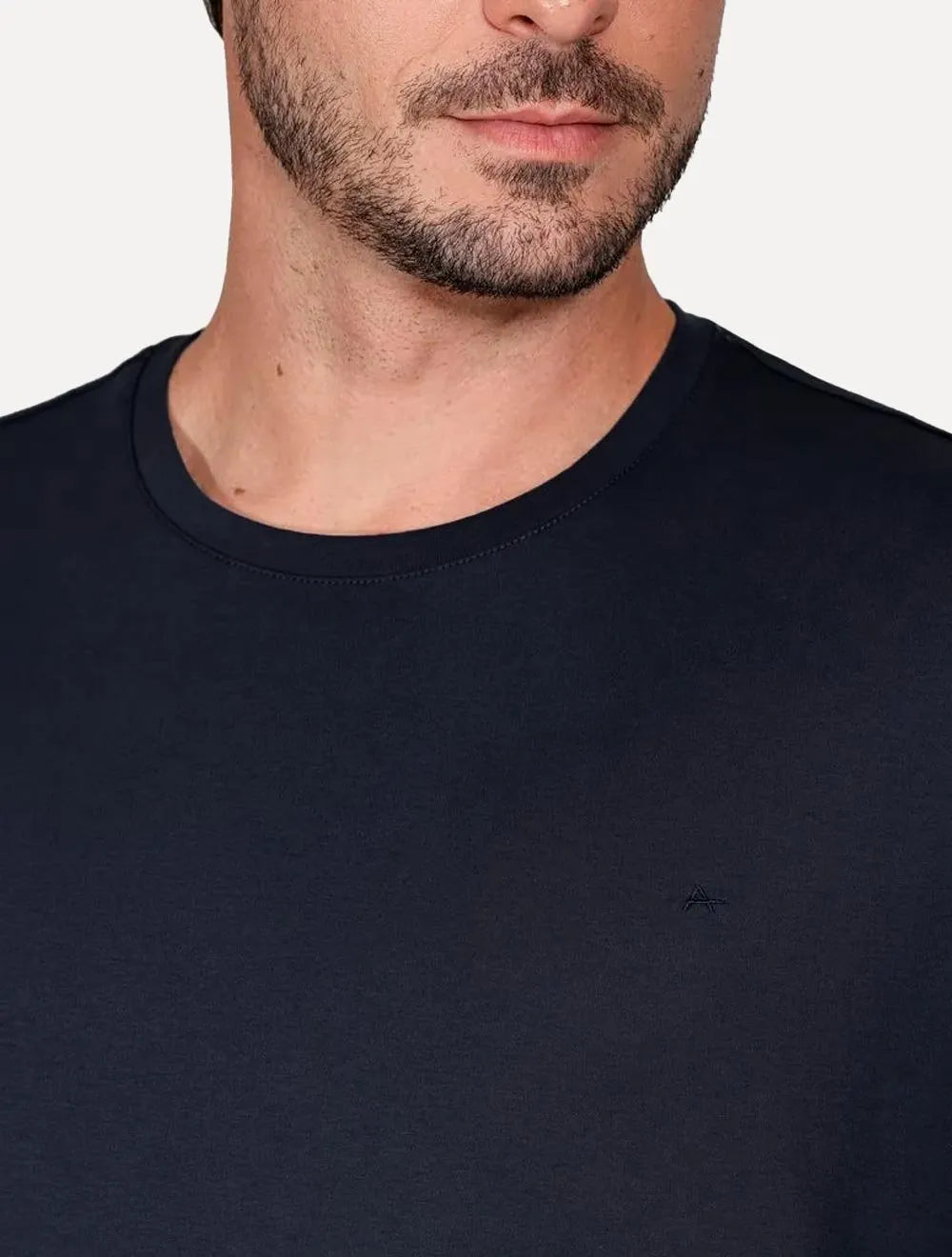Camiseta Aramis Masculina Basic Lisa Mono Liquid Cotton Azul Marinho