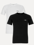 Kit Camisetas Empório Armani Masculina EA Chest Logo Preta e Branca