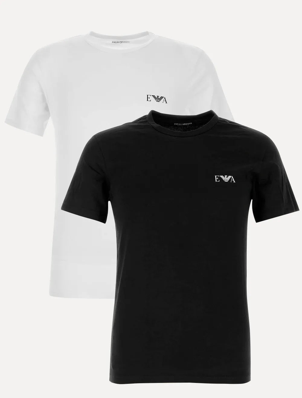 Kit Camisetas Empório Armani Masculina EA Chest Logo Preta e Branca