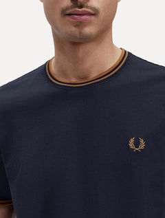 Camiseta Fred Perry Masculina Regular Brown Twin Tipped Azul Marinho