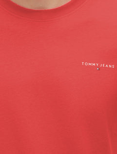 Camiseta Tommy Jeans Masculina Slim Linear Chest Vermelho