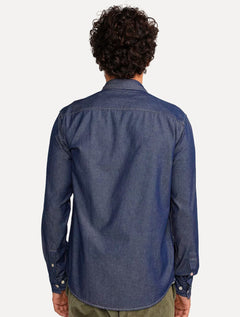 Camisa Reserva Masculina Jeans Easy Oxford Denim Azul Índigo