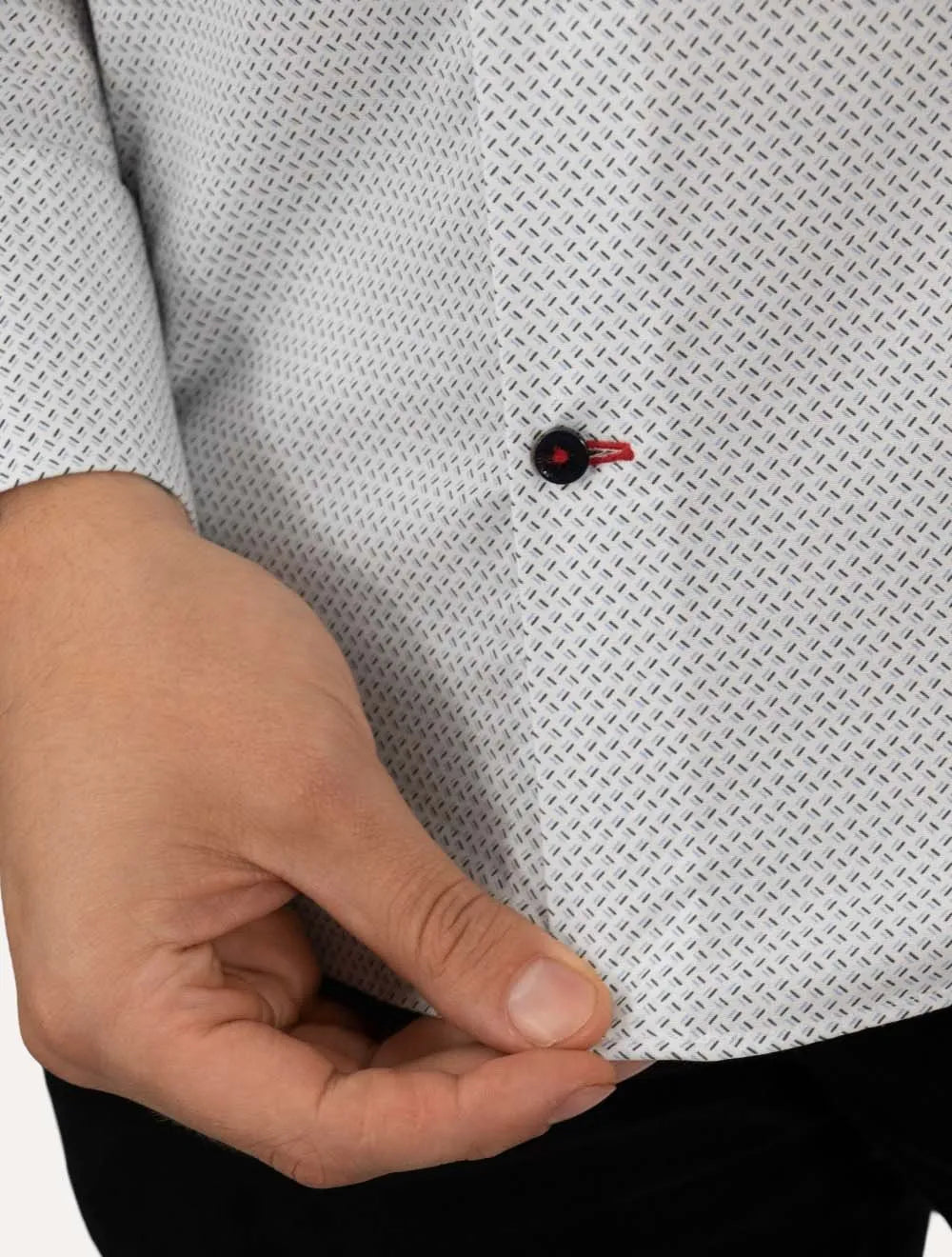 Camisa Tommy Hilfiger Masculina Slim Mini Print Branca