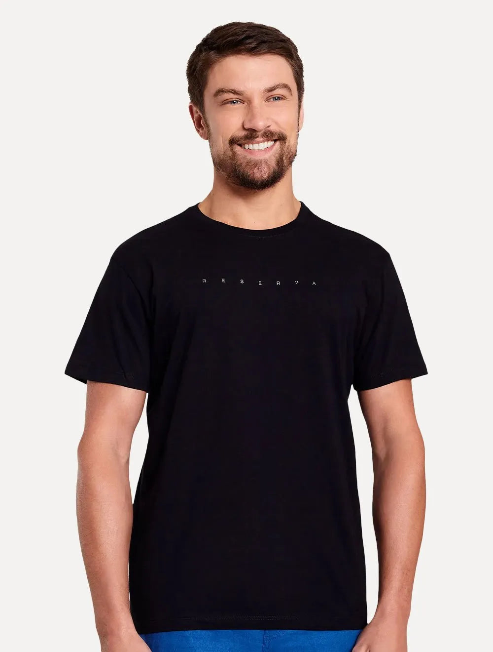 Camiseta Reserva Masculina Estampada Foil Preta