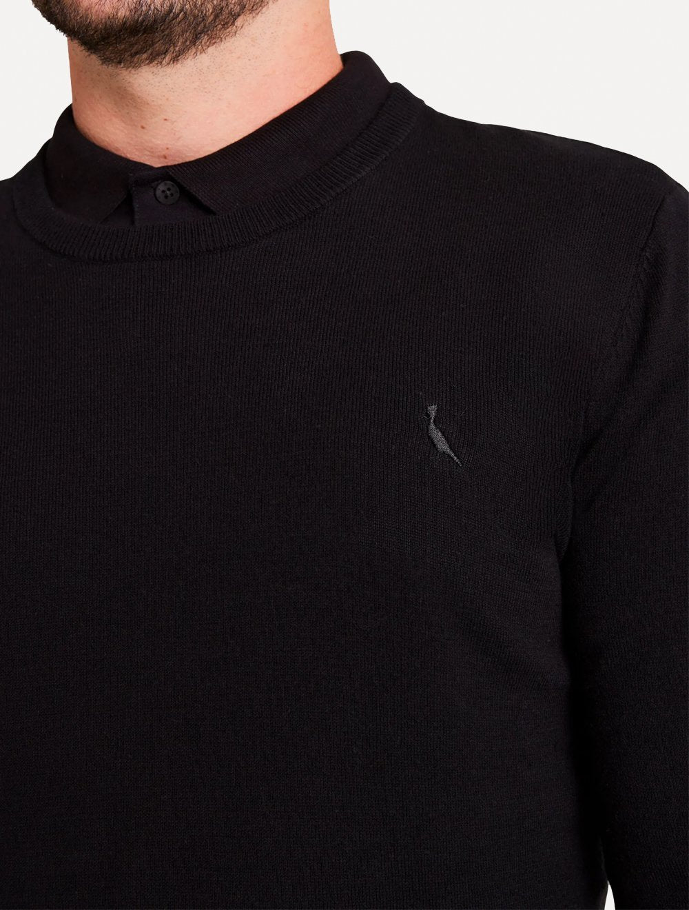 Suéter Reserva Masculino Tricot Basico Gola Careca Preto