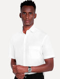 Camisa Dudalina Masculina Manga Curta Tricoline Lisa Branca