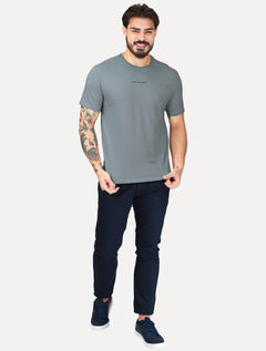 Camiseta Calvin Klein Jeans Masculina Institutional New Logo Azul Médio