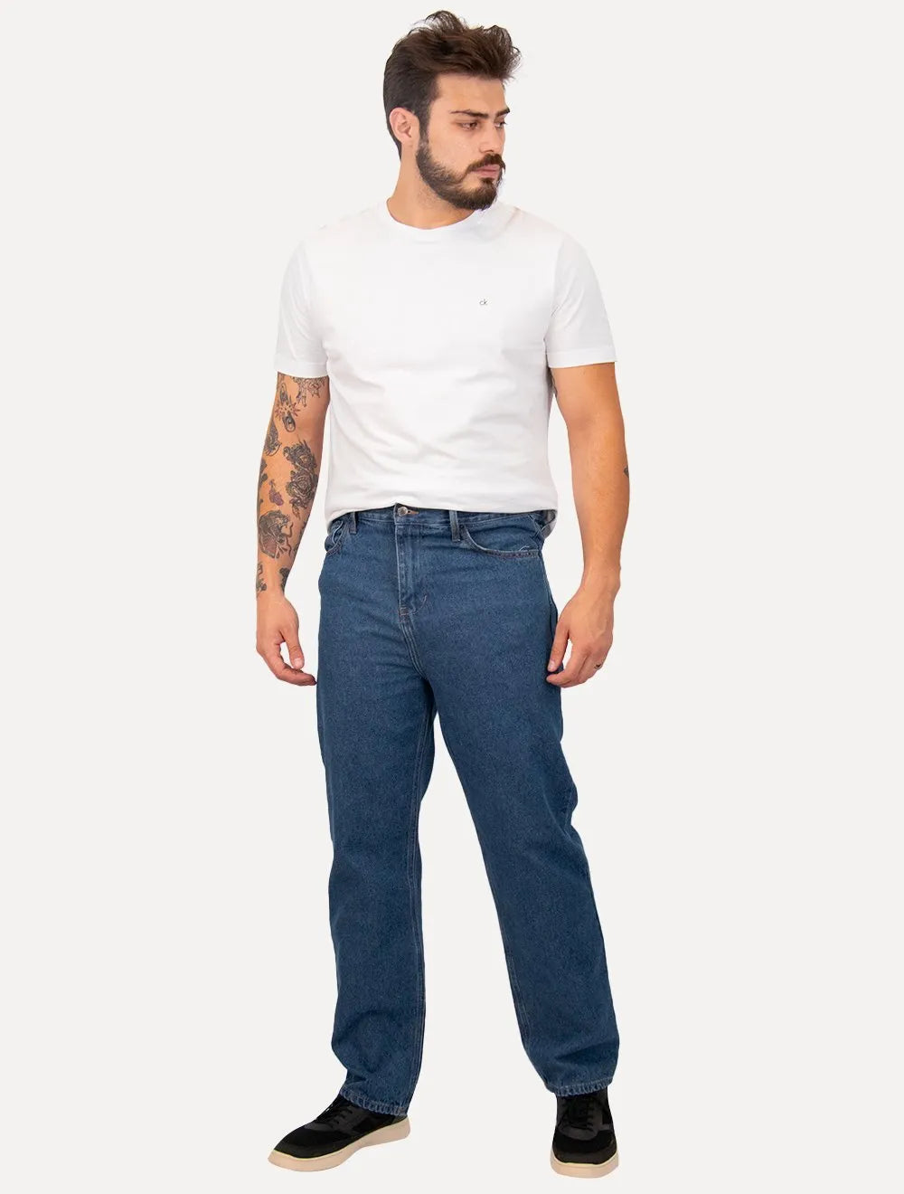 Calça Tommy Jeans Masculina Skater Jean Denim Azul Médio