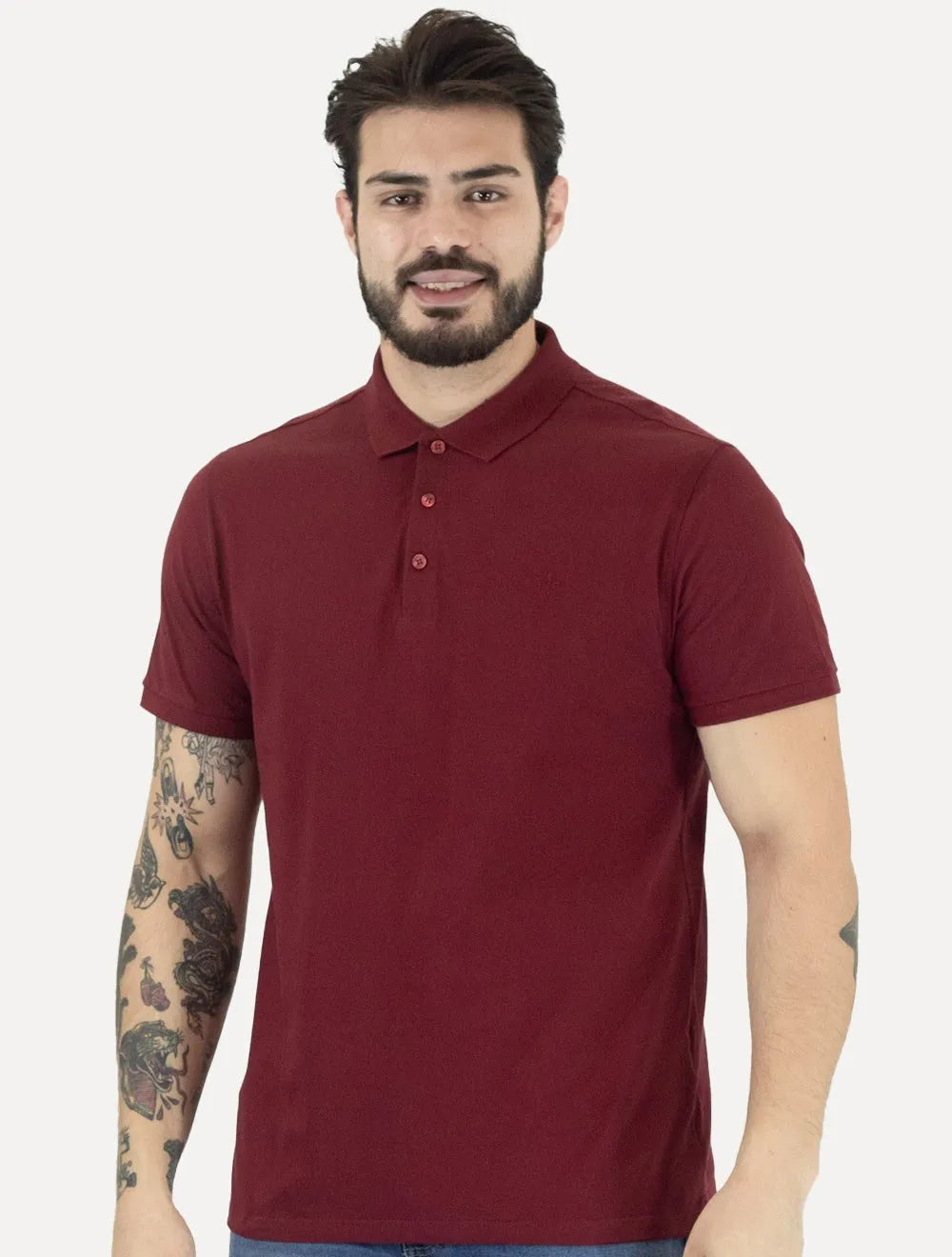 Polo Dudalina Masculina Essentials Basica Vinho