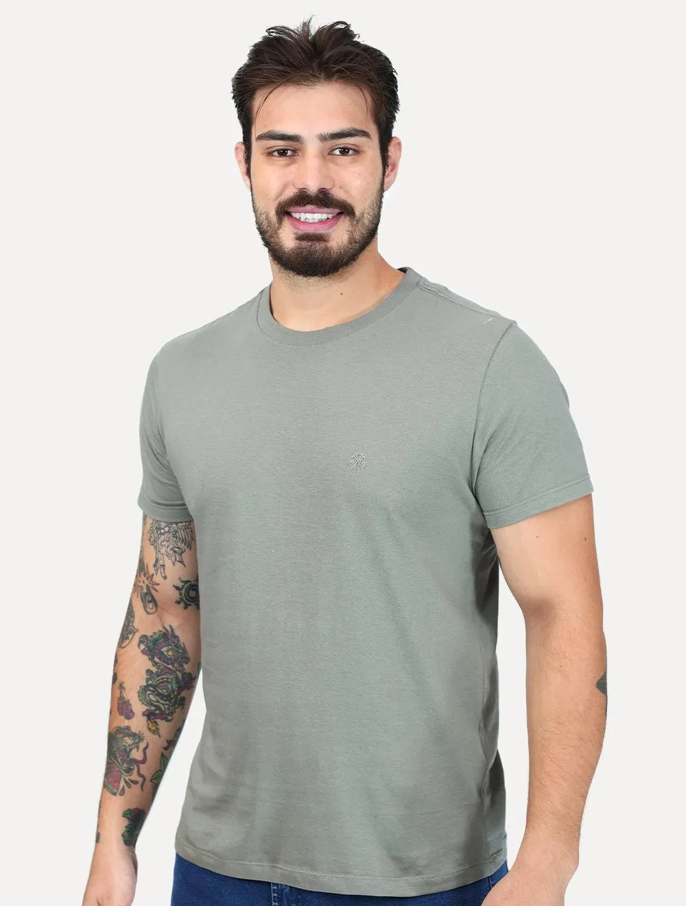 Camiseta John John Slim Fit One Cinza Médio