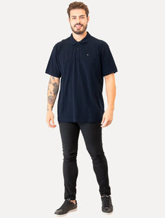 Polo Aramis Masculina Piquet Lisa Azul Marinho