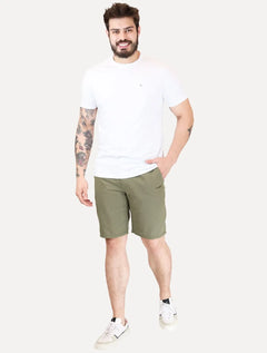 Bermuda Levis Masculina Sarja Chino Straight Verde Militar