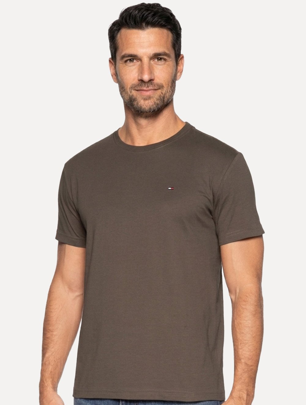 Camiseta Tommy Hilfiger Masculina Essential Cotton Marrom