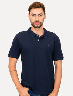 Polo Aramis Masculina Basic Piquet Red Detail Azul Marinho