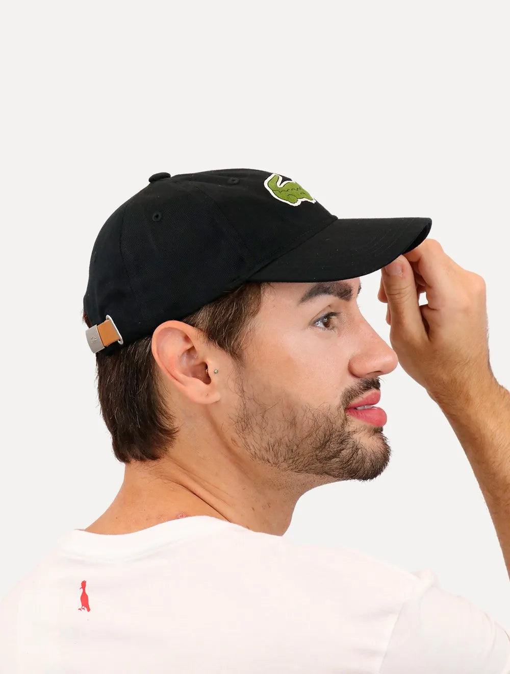 Boné Lacoste Gabardine Big Croco Preto