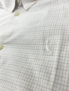 Camisa Reserva Masculina Office Enxuto Grid Duplo Rosa Lotus