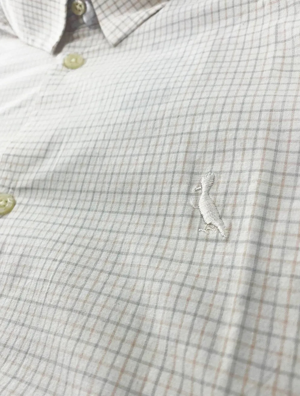 Camisa Reserva Masculina Office Enxuto Grid Duplo Rosa Lotus