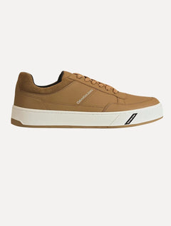 Tênis Calvin Klein Jeans Masculino Couro Sash Logo Basico Marrom Claro