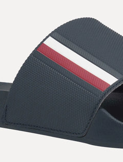 Chinelo Tommy Hilfiger Corp. Textured Pool Slide Azul Marinho