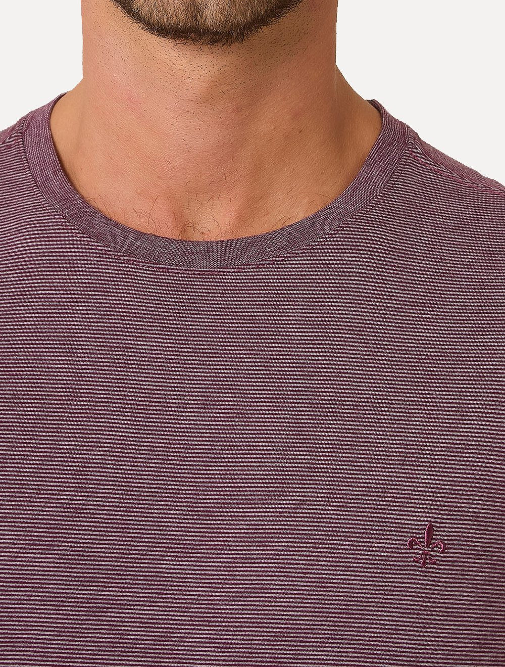 Camiseta Dudalina Masculina Mini Stripes Bordô