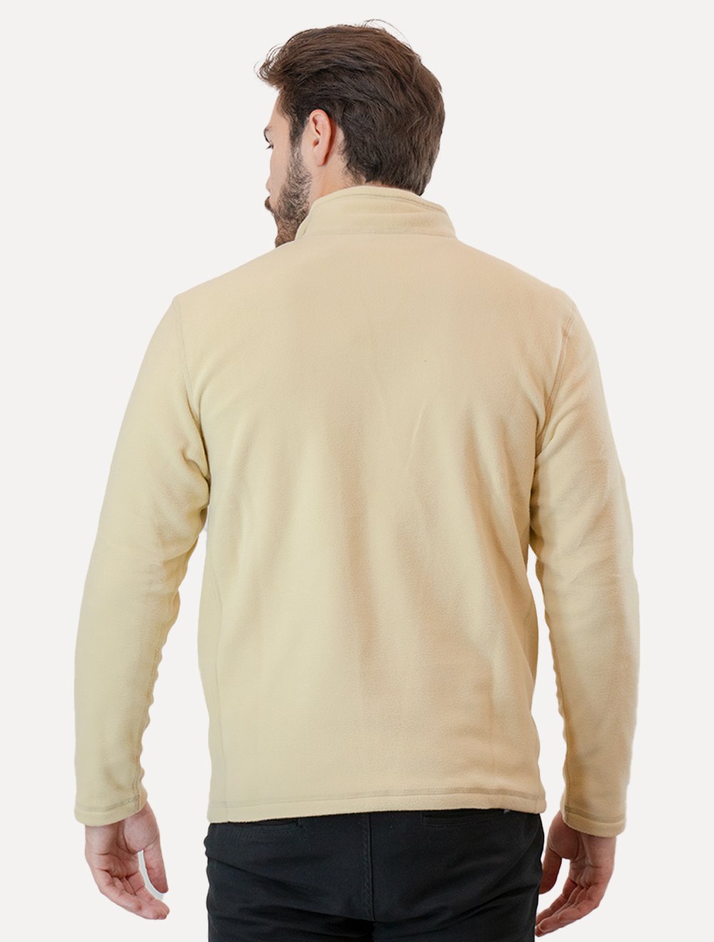 Blusa The North Face Masculina Fleece TKA 100 Glacier 1/4 Zip Cáqui Claro