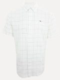 Camisa Tommy Jeans Masculina Manga Curta Regular Xadrez Check Branca