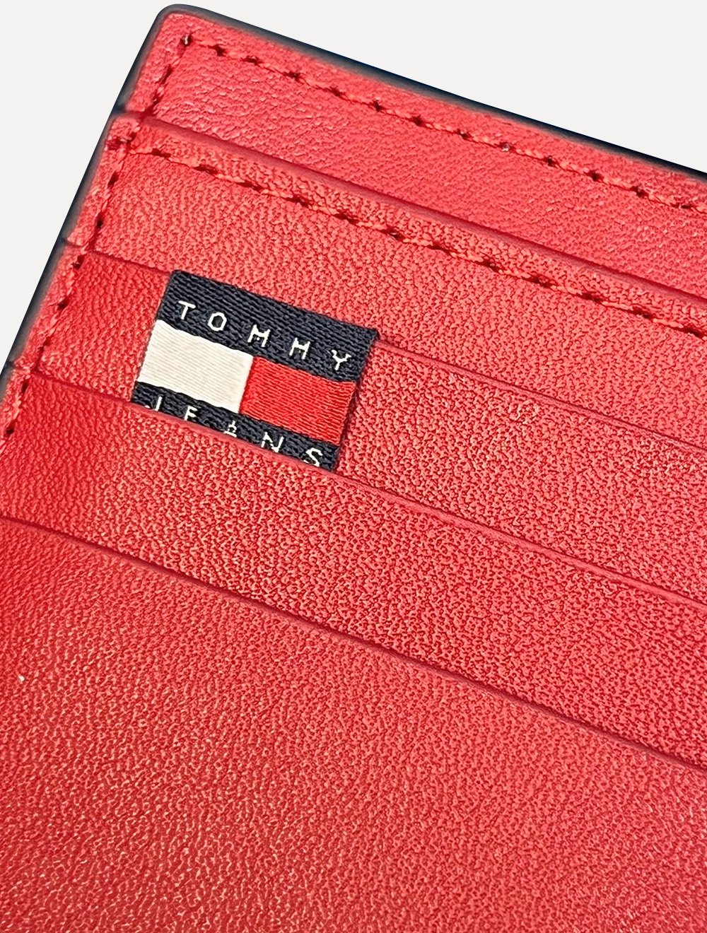 Carteira Tommy Jeans Heritage Red Couro Azul Marinho