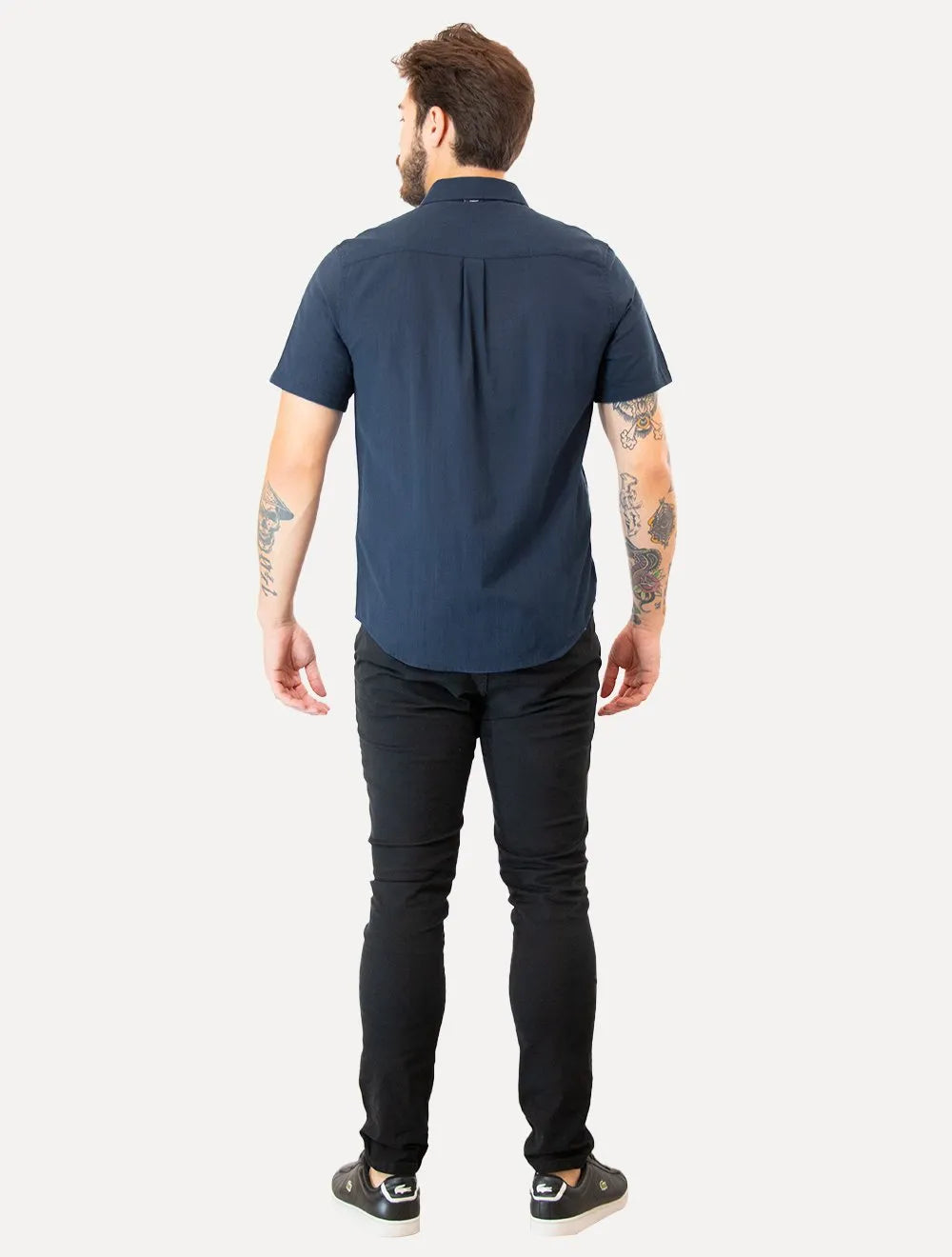 Camisa Colcci Masculina Manga Curta Relax Logo Azul Marinho
