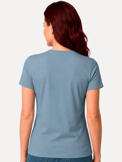 Camiseta Guess Feminina Bold Cursive Embossed Blue Logo Azul Médio