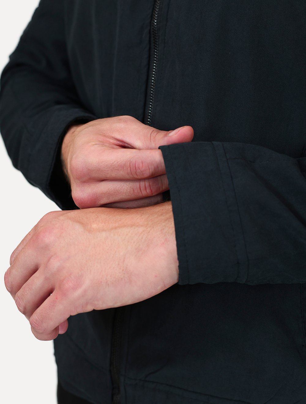 Jaqueta Dixen Masculina Sarja Forrada Zíper Frontal Pesponto nas Mangas Preta