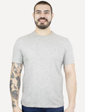 Camiseta Calvin Klein Masculina Flame Bordado CK Cinza Mescla