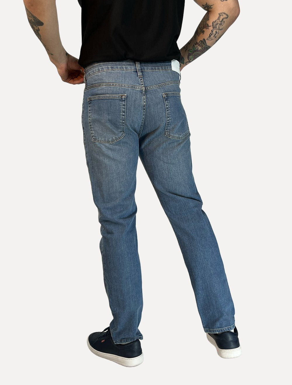 Calça Calvin Klein Jeans Masculina Slim 5 Pockets Azul Médio
