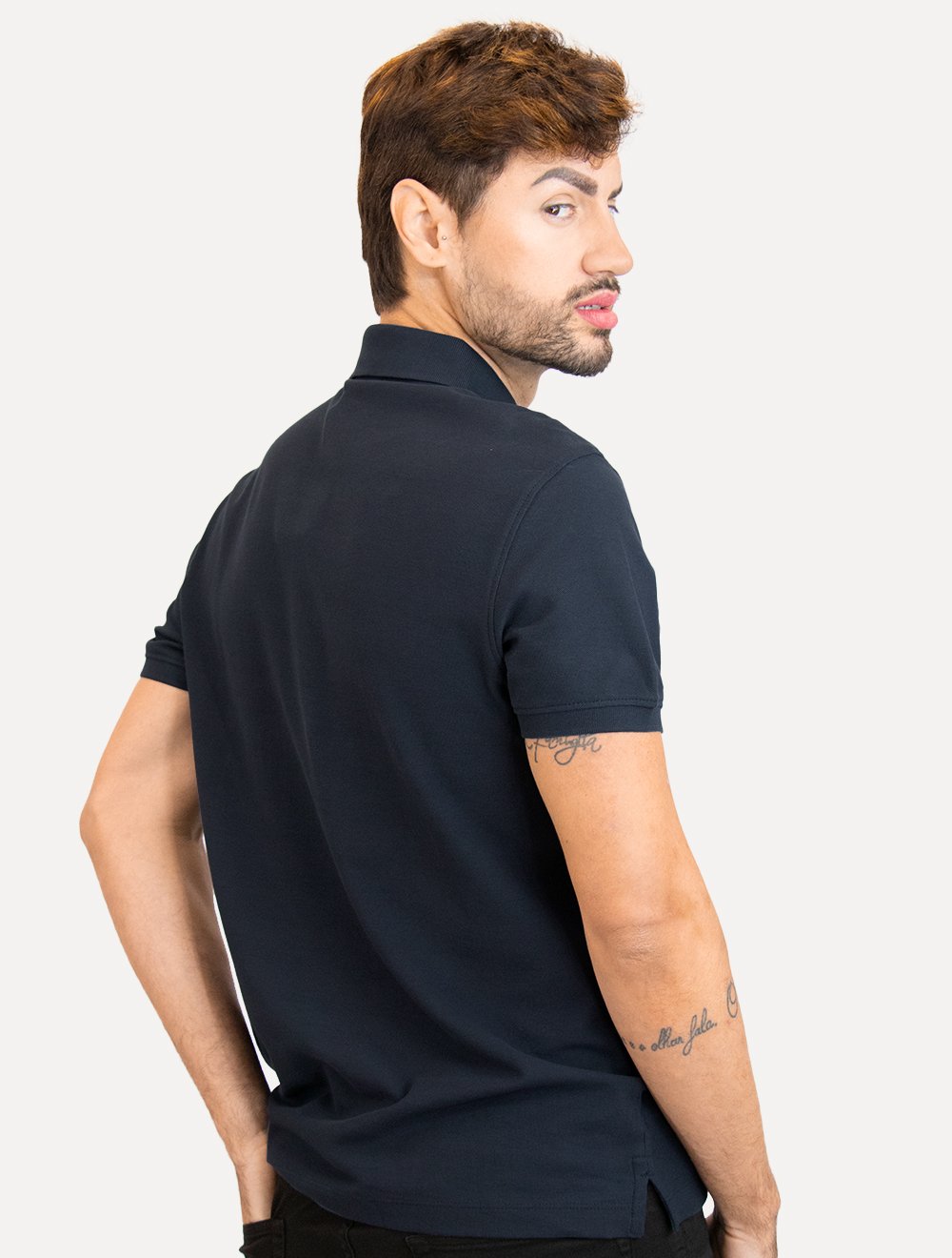 Polo Aramis Masculina Cotton Piquet Basic Azul Marinho