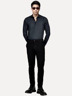 Camisa Aramis Masculina Slim Tricoline Liso Stretch Marinho Escuro