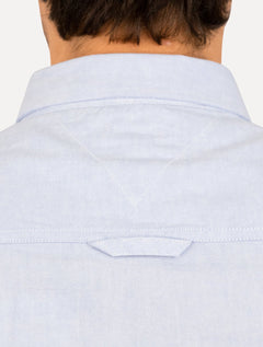 Camisa Tommy Jeans Masculina Regular Classic Oxford Pocket Azul Médio