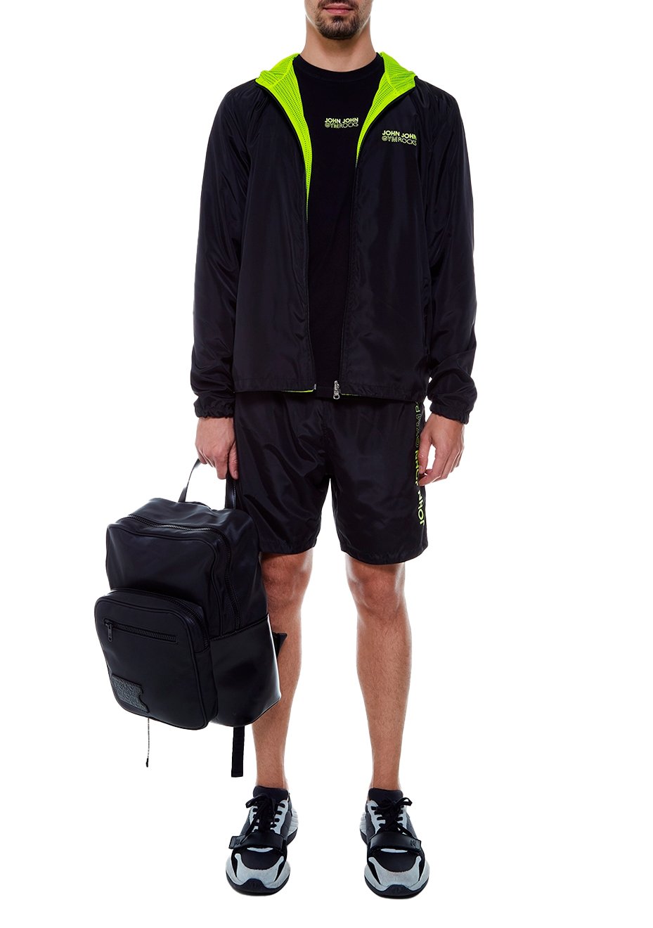 Jaqueta John John Masculina Gym Rocks Capuz Dupla Face Preta