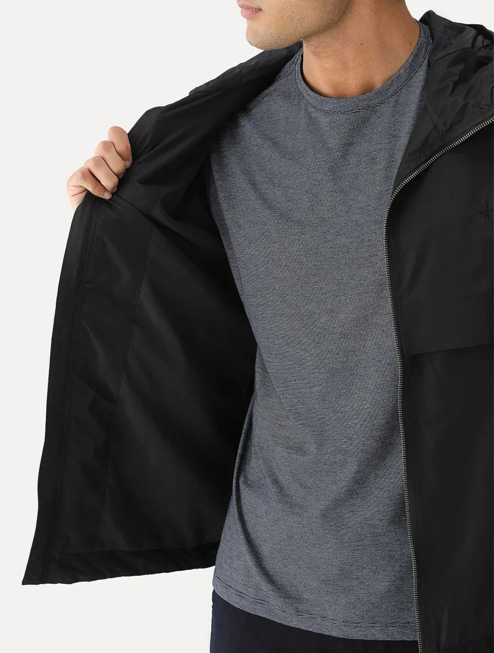 Jaqueta Dudalina Masculina Corta Vento Nylon Preta
