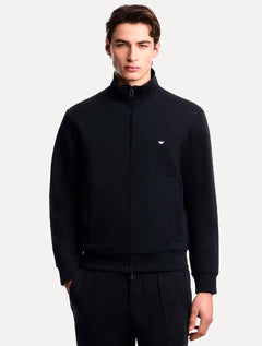 Blusa Moletom Emporio Armani Masculina Essential Full Zip Azul Marinho