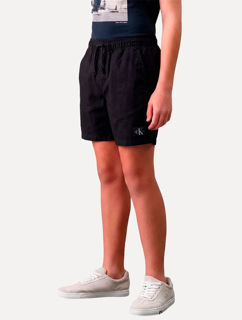 Bermuda Calvin Klein Infantil Color Curta Paper Preta