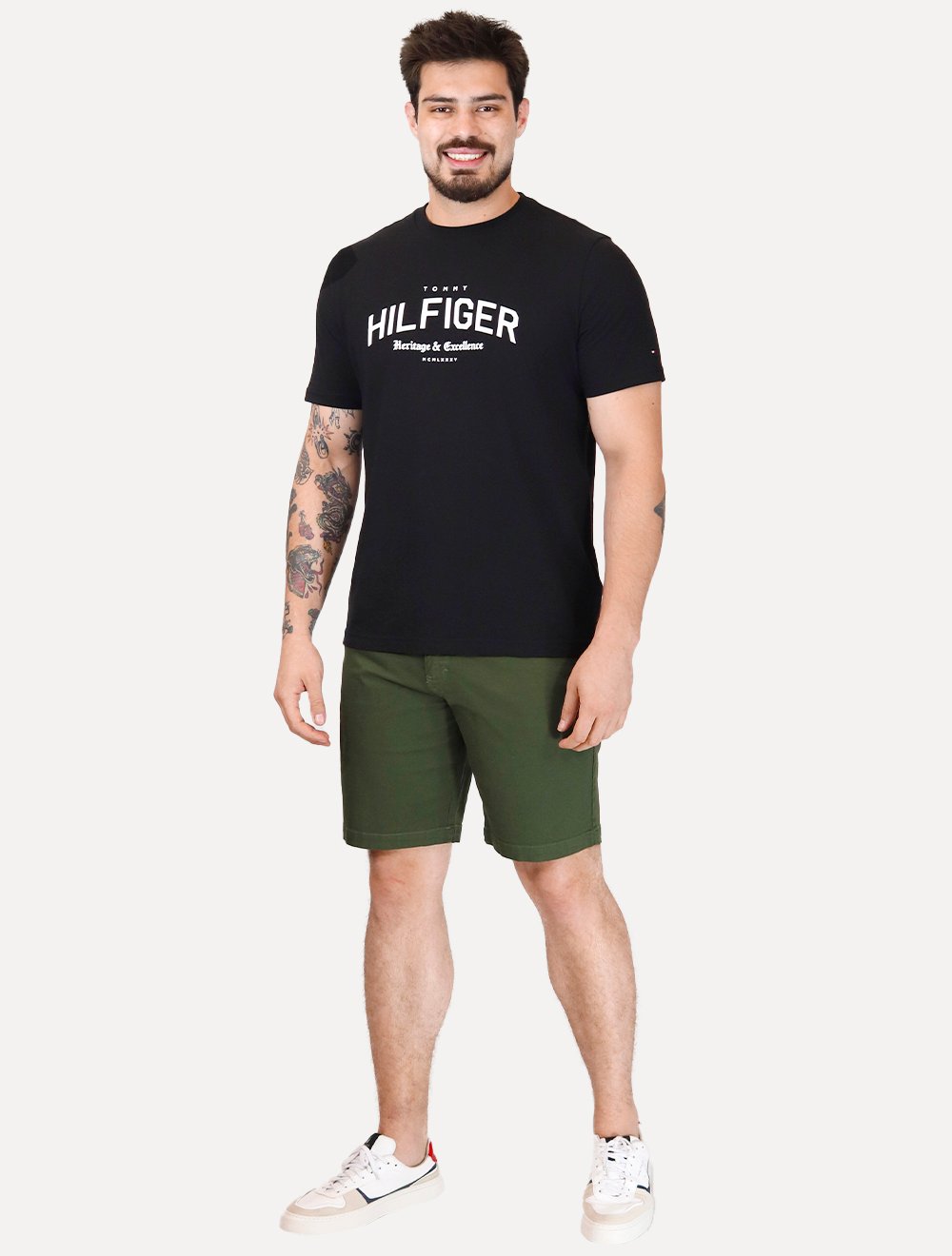 Bermuda Aramis Masculina Chino Cotton Sarja Verde Militar