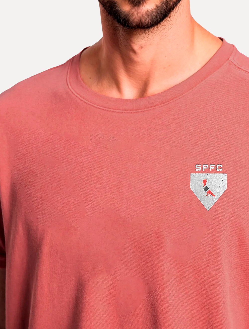 Camiseta Reserva Masculina SPFC Chest Minimalist Vermelha