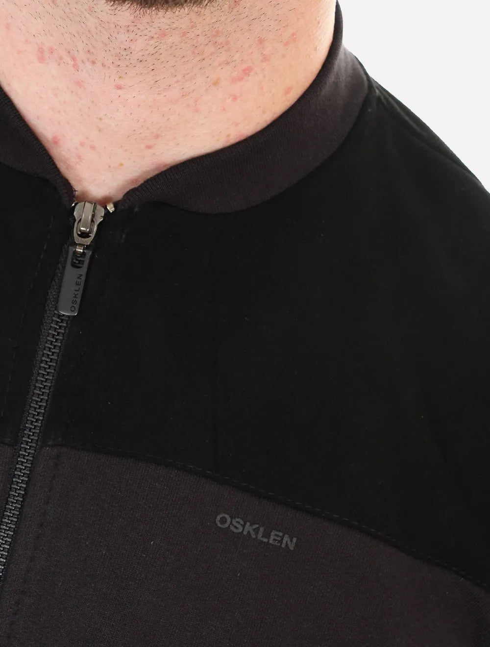 Jaqueta Osklen Masculina Moletom Suede Cutout Fleece Preta