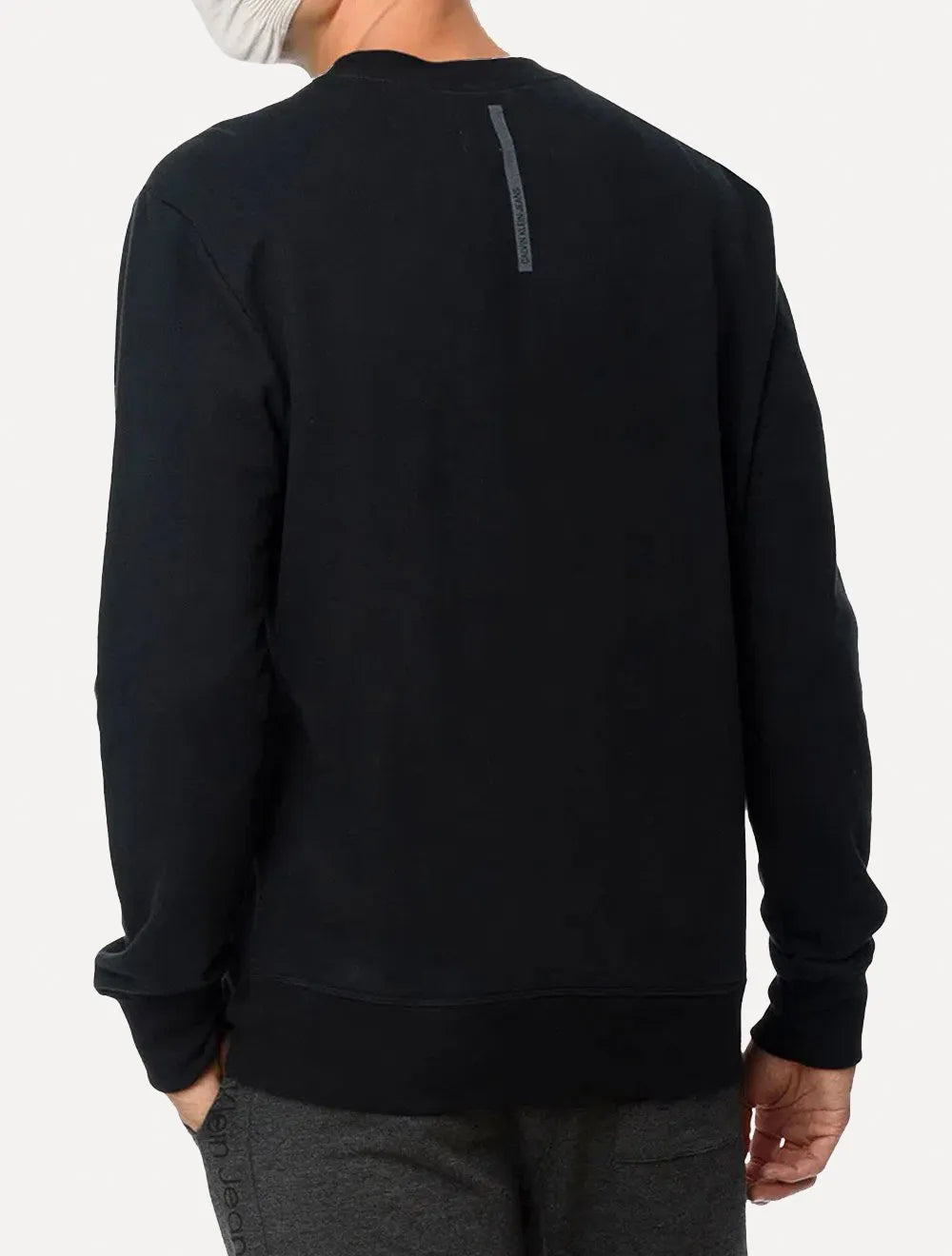 Moletom Calvin Klein Jeans Masculino Crewneck Light Front Logo Preto