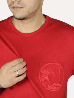 Camiseta Reserva Masculina Estampada Selo Onda Vermelha