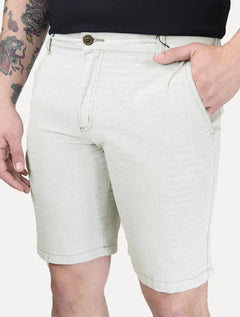 Bermuda Aramis Masculina Chino Fishbone Cinza Claro