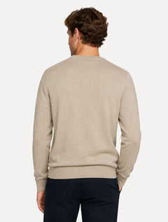 Suéter Tommy Hilfiger Masculino Signature V-Neck Cáqui Claro