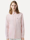 Camisa Lacoste Masculina Regular Fit Oxford Classic Rosa Claro