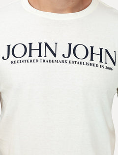 Camiseta John John Masculina Slim Fit Standard Off White