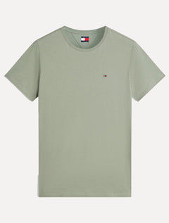Camiseta Tommy Jeans Masculina Regular Jersey C-Neck Flag Verde Musgo